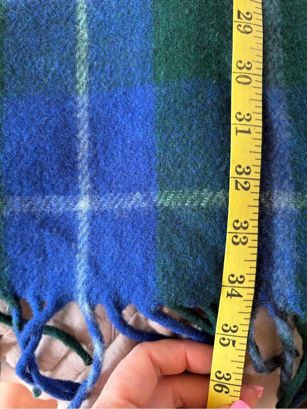 Border Tweeds Royal Mile Scotland Blue Plaid Tartan Wool Rug Blanket Scarf shawl